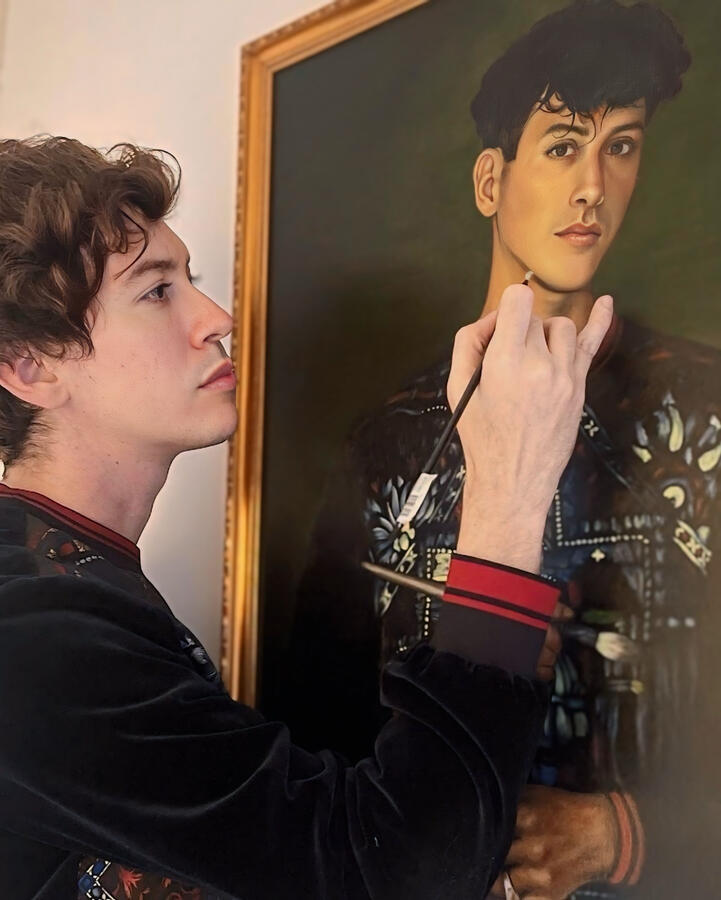 juan da corte painting a portrait of himself