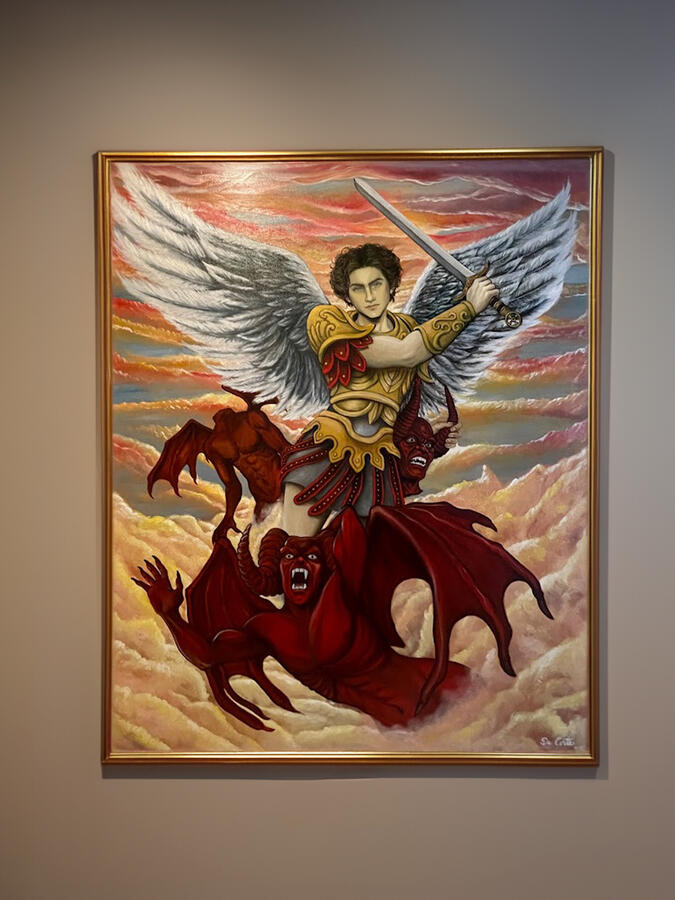 oil painting of saint michael archangel made by juan da corte