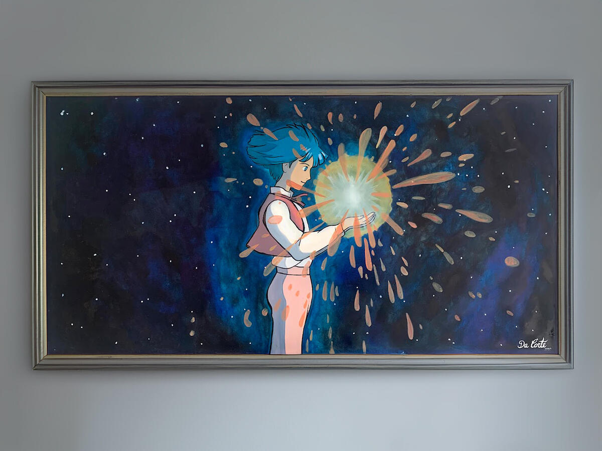 howl's moving castle painting by juan da corte inspired by studio ghibli movie