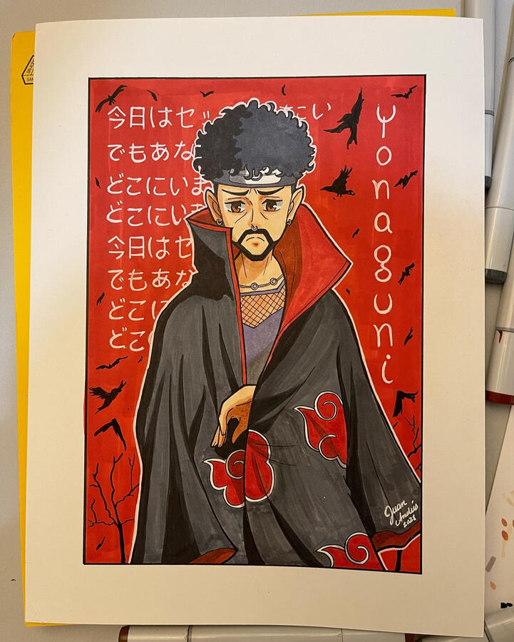 bad bunny drawing made by juan da corte